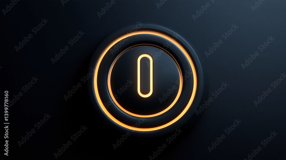Poster power button icon graphic design element for ui ux design website or app interface vector illustrati