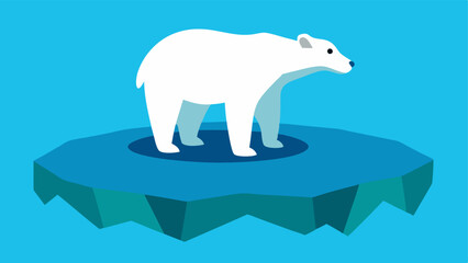 Impact of Climate Change An showing a polar bear on a small ice floe in an ocean emphasizing melting ice due to rising temperatures.