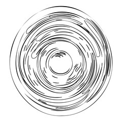 Abstract Concentric Circles Ink Sketch Artwork