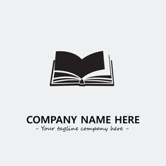 Book illustration black and white for logo company vector image
