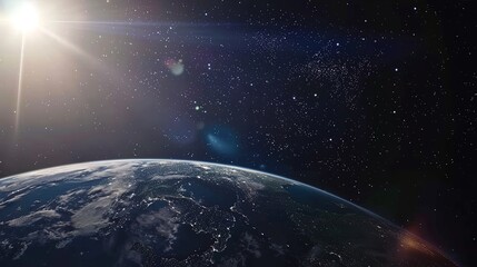 Naklejka premium Father's Day Space Background: Paying Tribute to Father's Profound and All - inclusive Love as Vast as the Firmament with the Vast Universe as the Background