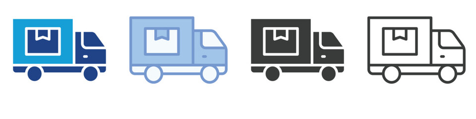 delivery truck Icons Collection – Multiple Vector Styles Icons
