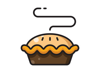 Set icon of an Autumn Season Pie