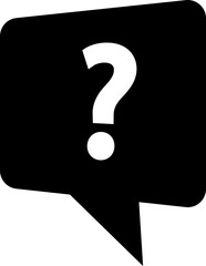Message box with question mark icon in flat. isolated on transparent background