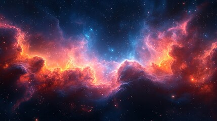 Fototapeta premium Cosmic nebulae, fiery clouds in deep space