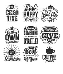 Set of motivational quotes