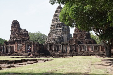 Ancient temple ruins in thailand a cultural heritage site among green landscapes