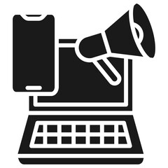 Digital Marketing Glyph Icon