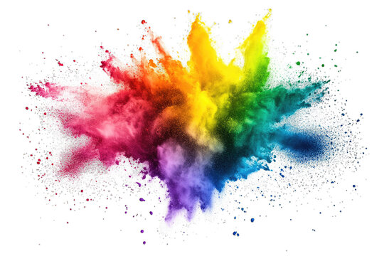 a vibrant explosion of colorful powder creates a dynamic and energetic visual often used in art design or celebrations to symbolize joy and creativity
