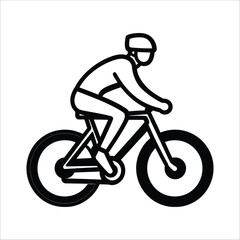 Fototapeta premium Minimalist Cyclist Illustration – Representation of Sport and Outdoor Activity Vector Art