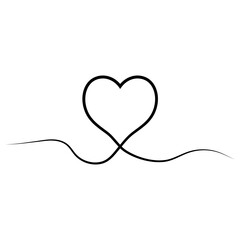 Continuous Line Heart Love, Connection, and Flowing Emotion