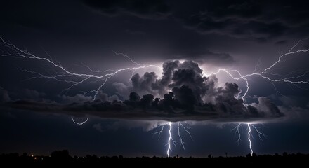 Night's Electric Embrace AI Generated