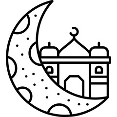 Crescent and Mosque icon