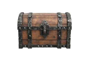 a vintage wooden treasure chest with metal accents designed to store valuables or treasures its rustic appearance evokes a sense of adventure and mystery