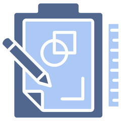 Sketching Flat Blue Icon