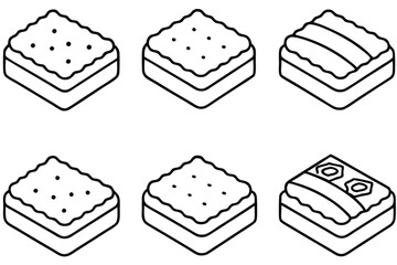 custard cream line art drawing with soft details