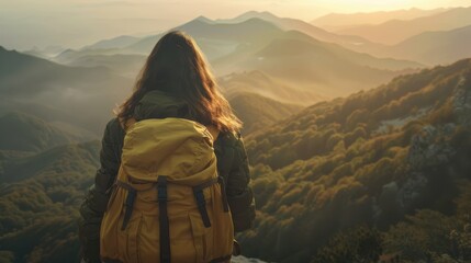 The Hiker with Yellow Backpack