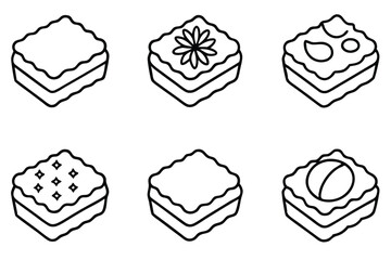 custard cream line art vibrant sweet treat drawing style