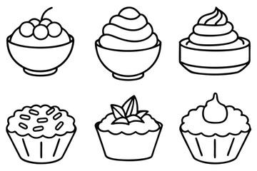 custard line art detailed hand drawn sketch design