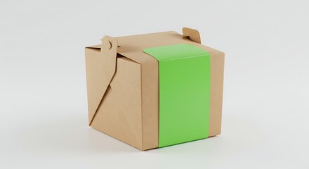 Sealed Cardboard Box Green Tape