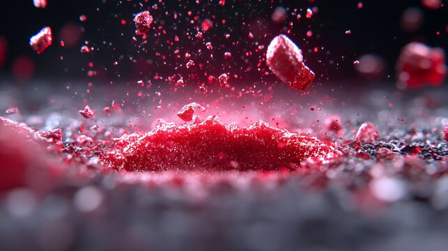 Abstract red particle explosion