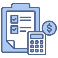 Budget Planning Blue Icon