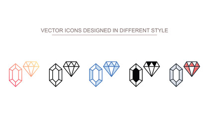 Gemstone icon design with white background stock illustration