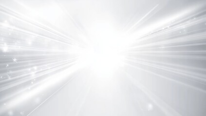 Radiant Light Rays Emanating from a Bright Center in a Soft White Background