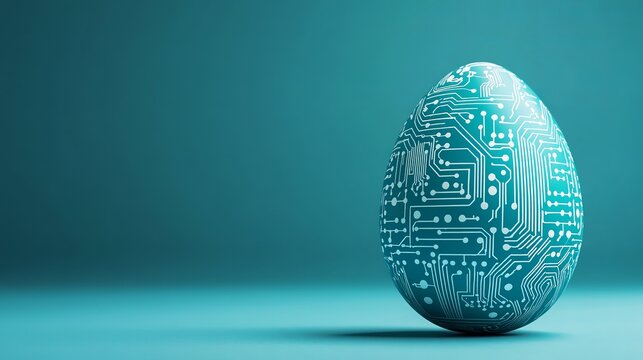 Digital easter egg concept technology circuit board design ai generated image for tech easter theme