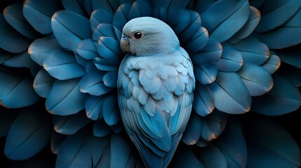 Fototapeta premium Blue Parrot Feather Background Art.