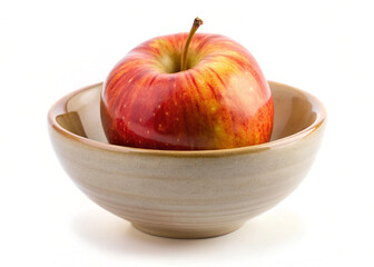 apples in a bowl  isolated on white background