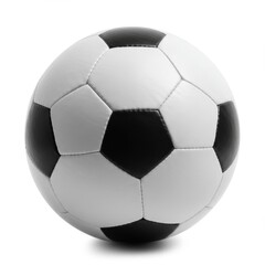 Fototapeta premium Soccer ball with pentagons and hexagons on white background