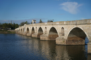 Fototapeta premium Meric Bridge over Meric River, Edirne, Turkiye