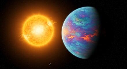 Naklejka premium Solar Embrace AI Generated