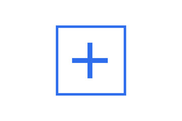 Obraz premium Blue add to list icon box button for web, apps, logo website UI design.png