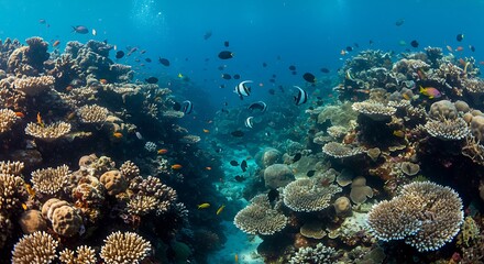 Vibrant Reef Life: Underwater Photography of Coral and Fish AI Generated