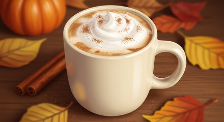 Autumn Spice Latte: A Digital Delight AI Generated