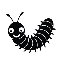 caterpillar cute head vector art silhouette