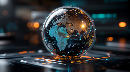 Innovative global networking event showcasing technology trends virtual environment 3d visualization perspective