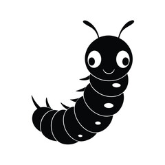 caterpillar cute head vector art silhouette