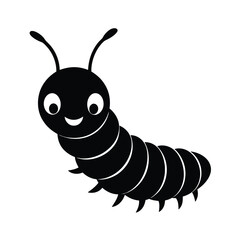 caterpillar cute head vector art silhouette