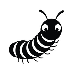caterpillar cute head vector art silhouette