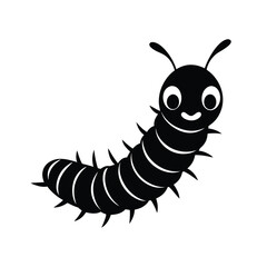 caterpillar cute head vector art silhouette