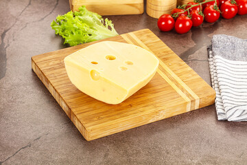 Gourmet Maasdam cheese with hole