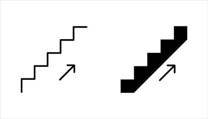 Stairs symbol set. Stairs vector icons. Stairway symbols. vector illustration on white background