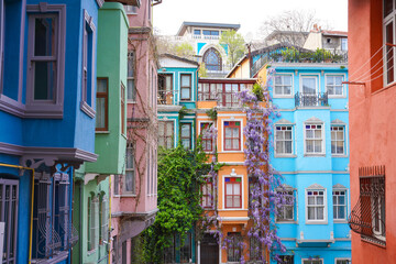 Obraz premium Old Houses in Fener District, Istanbul, Turkey