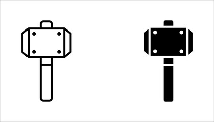 Hammer icon set design template, vector illustration on white background