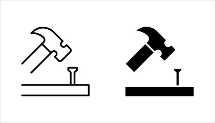 metal nail icon set, scratch resistance icon vector illustration on white background