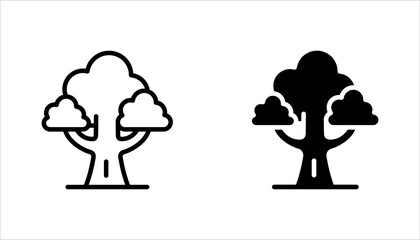 Tree and Forest Line Icon set. Modern Collection for Design, vector illustration on white background