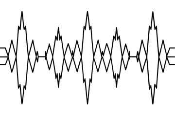 Seismograph line art earthquake graph sketch with retro look